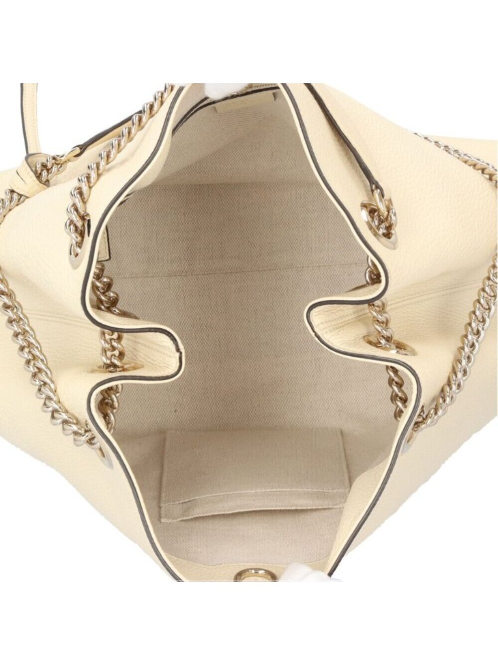 Gucci Soho Shoulder Bag Leather White Vintage - Picture 7 of 10